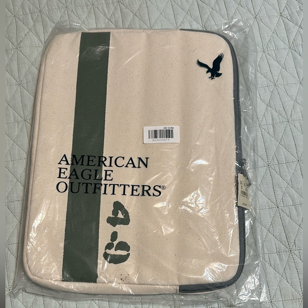 American Eagle Outfitters Tan and Green Laptop Bag